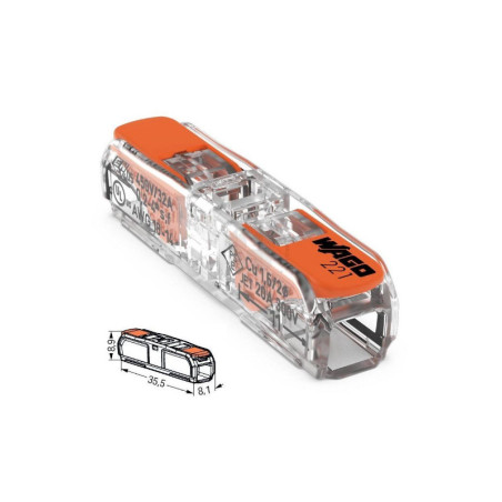 Svorka Wago 2P priechodzia 2x0,2-4mm2