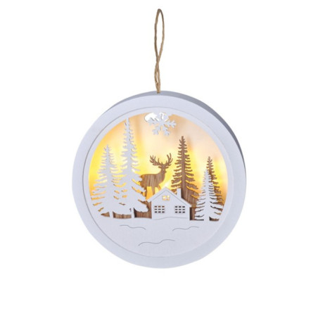 Vianočná dekorácia LED dekorácie závesná, les