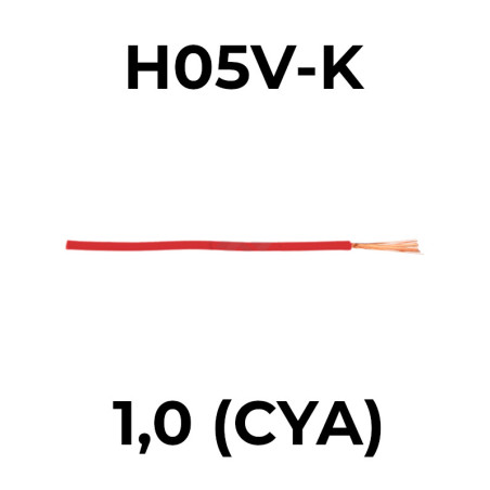 Vodič ohybný H05V-K 1 červená pvc (CYA)