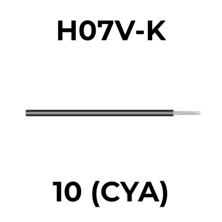 Vodič ohybný H07V-K 10 čierny pvc