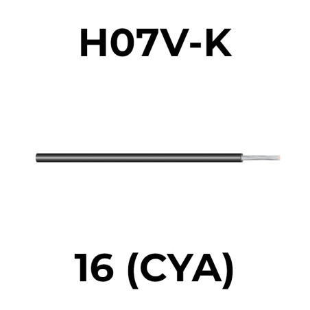 Vodič ohybný H07V-K 16 čierny pvc