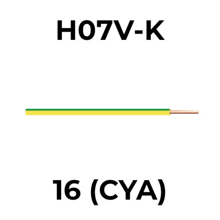 Vodič ohybný H07V-K 16 žlto/zelený pvc