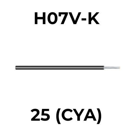 Vodič ohybný H07V-K 25 čierny pvc