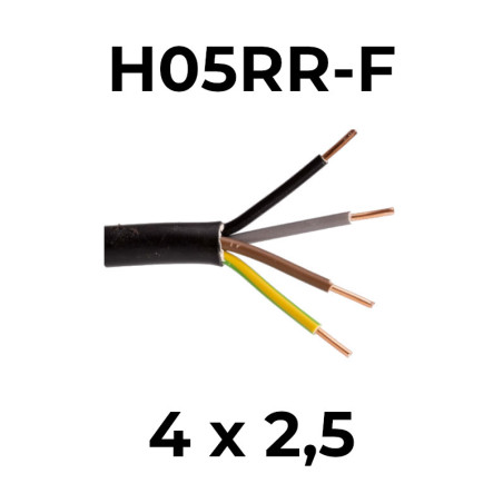 H05RR-F 4x2,5 guma čierna