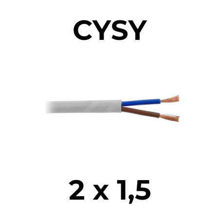 H05VV-F 2x1,5 biely (CYSY)