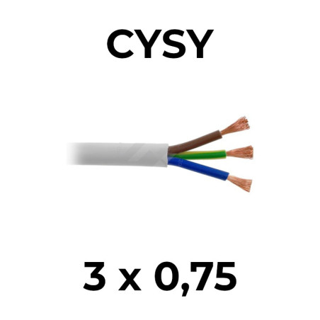H05VV-F 3G0,75 biela (CYSY)