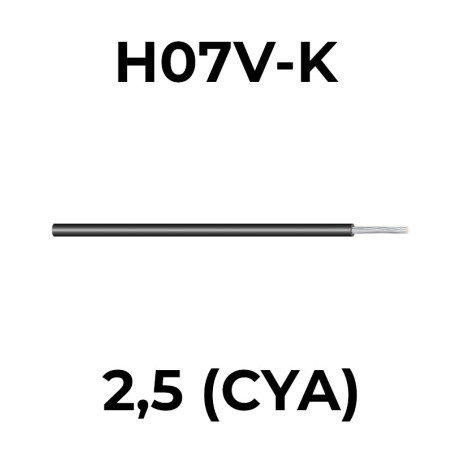 H07V-K 2,50 čierna (CYA)