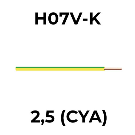 H07V-K 2,50 žltá/zelená (CYA)