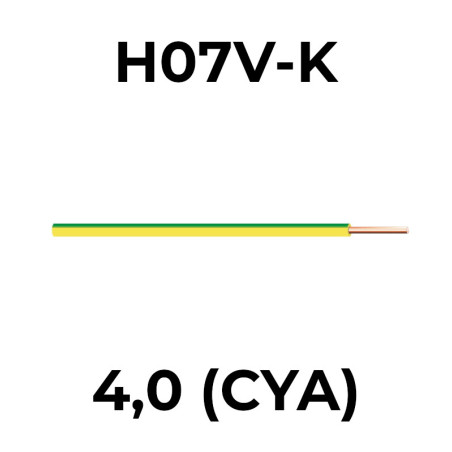 H07V-K 4,00 žltá/zelená (CYA)