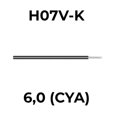 H07V-K 6,00 čierna (CYA)