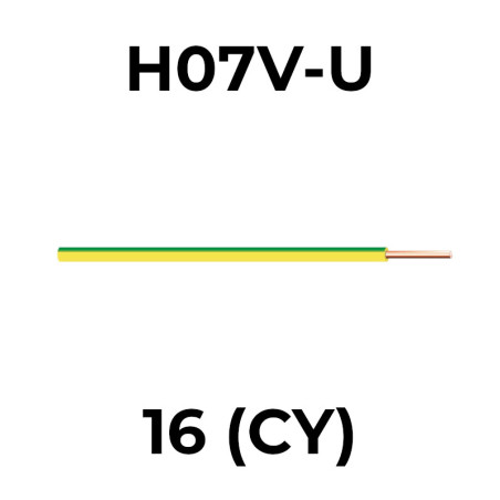 H07V-U 16  zelenožltá (CY)