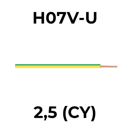 H07V-U 2,50 žltá/zelená (CY)