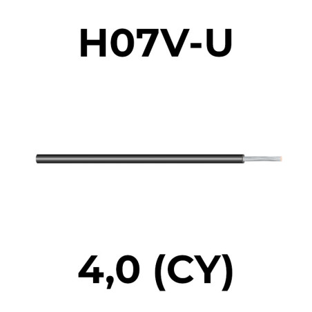 H07V-U 4,00 čierna (CY)