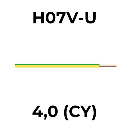 H07V-U 4,00 žltá/zelená (CY)