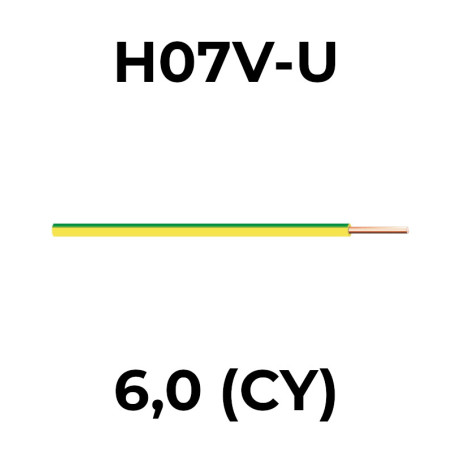 H07V-U 6  (CY) zelenožltá