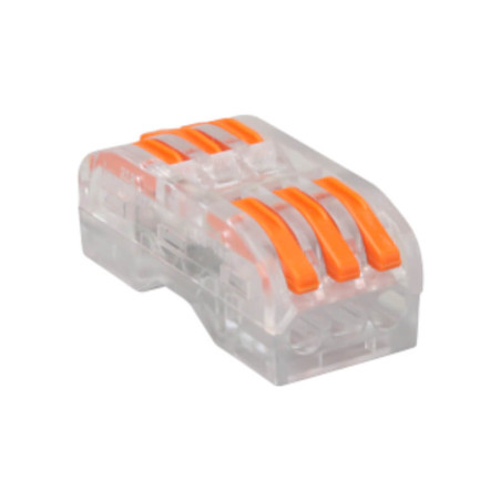 Krabicová svorka pružinová priesvitná, 3P