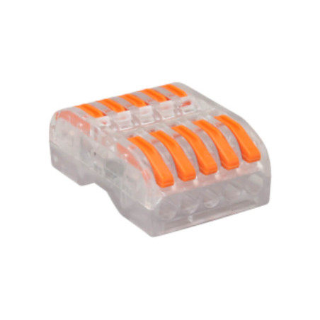 Krabicová svorka pružinová priesvitná, 5P