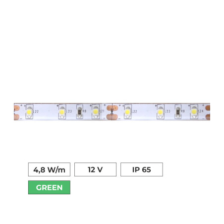 Led pás 4,8W/m, zelená, IP65, 12V