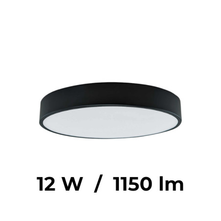 LED svietidlo TAURUS-R, čierne, 12W, 4000K