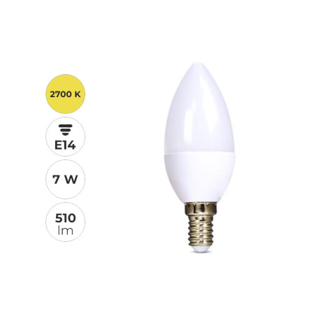 LED žiarovka -sviečka-, 230 V, 7 W, E14, 2700K