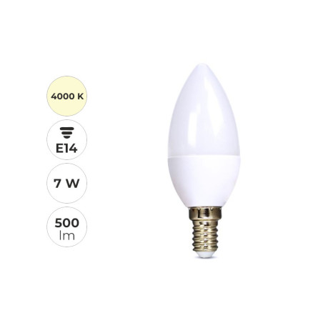 LED žiarovka -sviečka-, matnésklo, 230 V, 7 W, E14